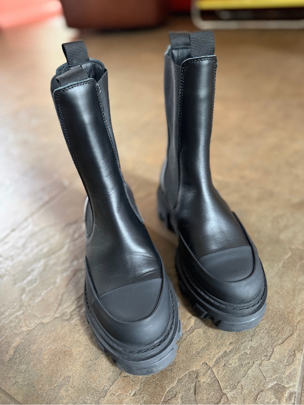 Ganni Cleated Mid Chelsea Boots - Picture 2 of 4